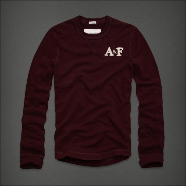 Abercrombie Fitch Hombres De Cuello Redondo Largo Remera AF5917